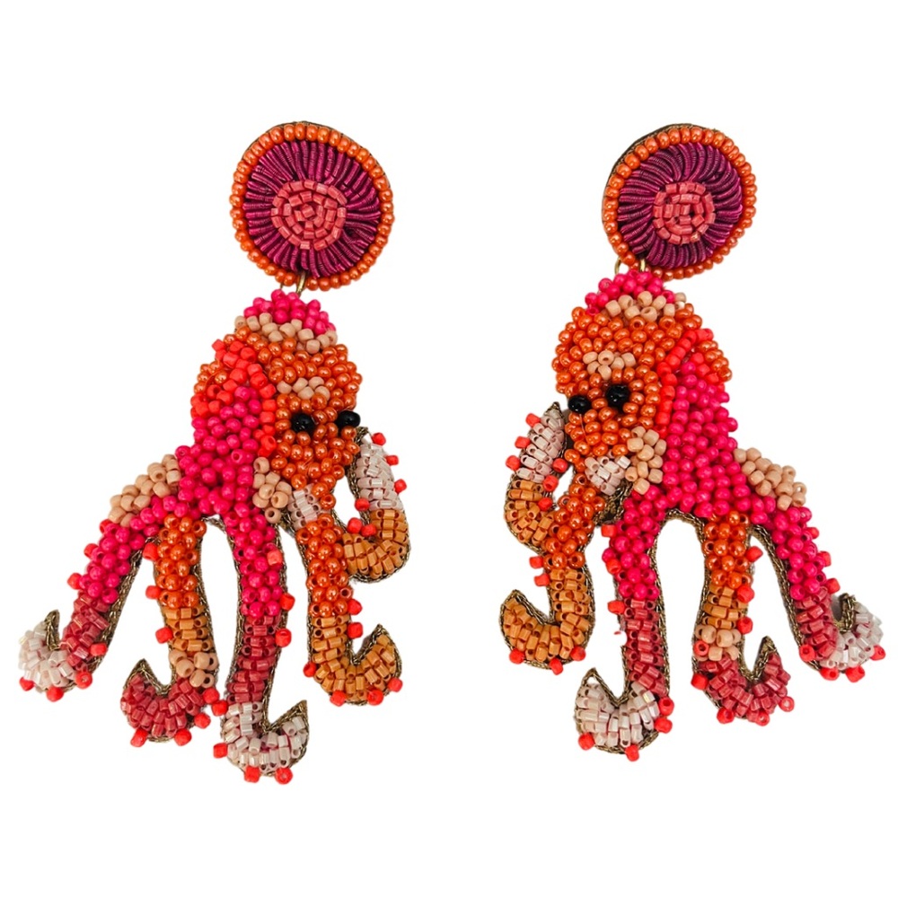 Beaded Octopus Earrings